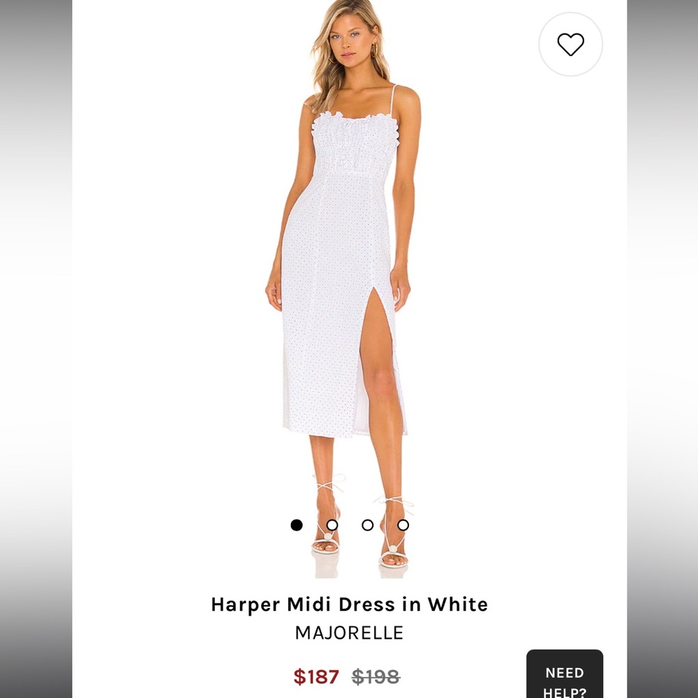 NWT ✨ MAJORELLE - Harper MIDI Dress in White - Size S